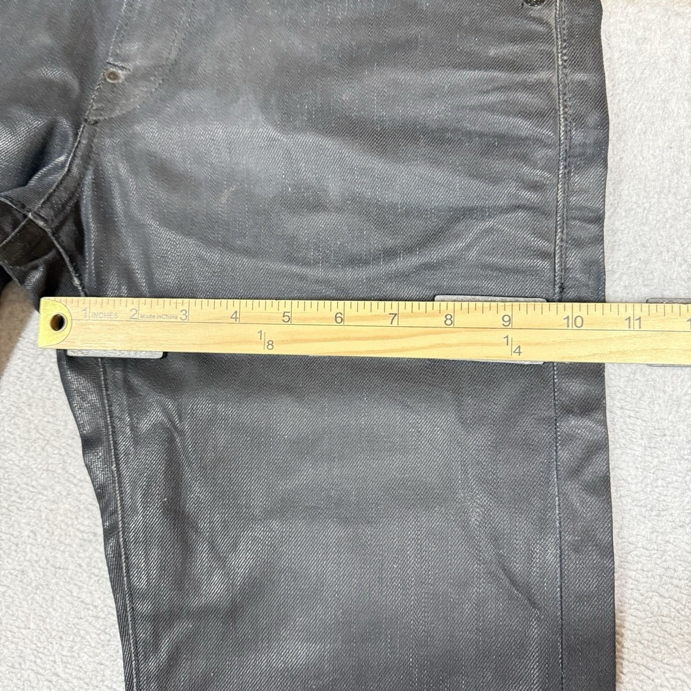 REPLAY Jeans Mens 29x34 Black WAXED Tunky Straight Leg Loose Fit Moto Biker EUC - Picture 13 of 15